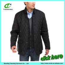 Men's Quilted Puffer Jacket with Double Knit Collar